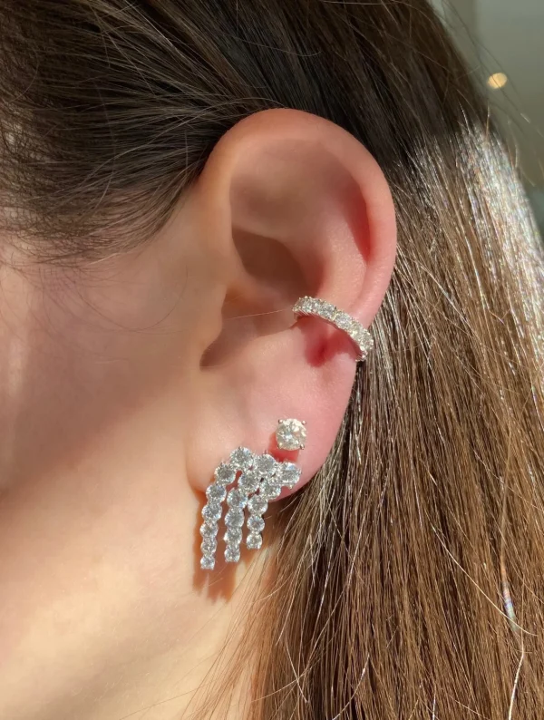 Connexion Triple Row Diamond Studs