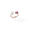 Diamond Pear and Pink Sapphire Open Ring