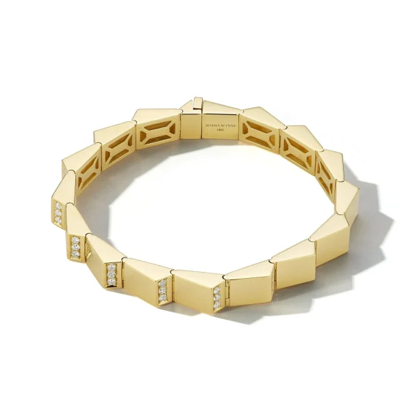 Escalator Large Gold and Diamond Link Bracelet