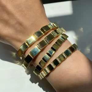 Escalator Large Gold and Diamond Link Bracelet