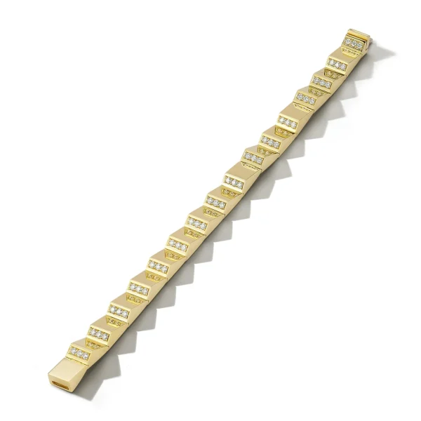 Escalator Large Gold and Diamond Link Bracelet