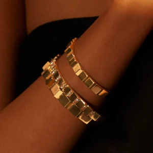 Escalator Large Gold and Diamond Link Bracelet