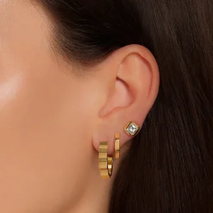 Escalator Small Gold Hoops