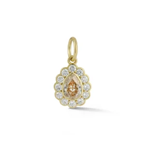 Forget Me Not Champagne Diamond Pear Pendant