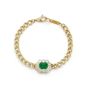 Forget Me Not Emerald and Diamond Bracelet