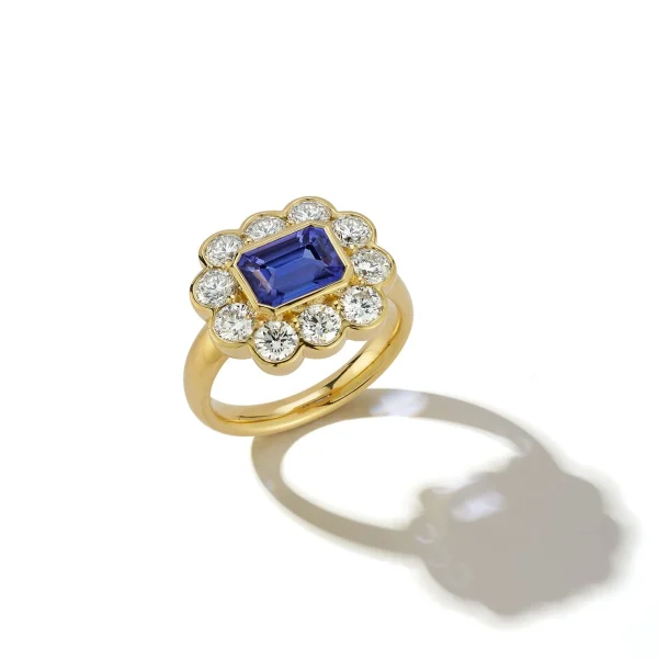 Forget Me Not Tanzanite and Diamond Ring