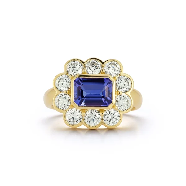 Forget Me Not Tanzanite and Diamond Ring