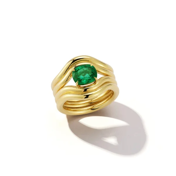 FORME Emerald Cushion Contour Ring