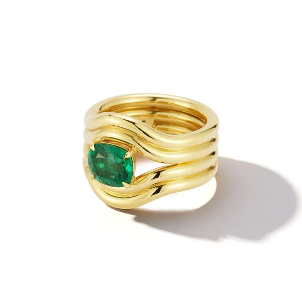 FORME Emerald Cushion Contour Ring