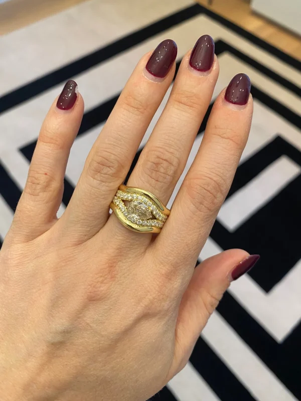 FORME Pave Diamond Pear Ring