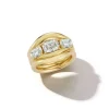 FORME Three-Stone Diamond Cushion Contour Ring