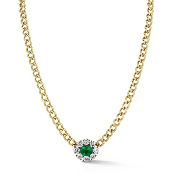 JW x Muzo Emerald and Diamond Flower Toujours Necklace