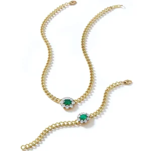 JW x Muzo Emerald and Diamond Flower Toujours Necklace