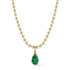 JW X MUZO Emerald Pear and Diamond Connexion Necklace