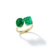 JW x MUZO Kissing Emerald Two Stone Ring