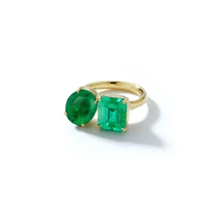 JW x MUZO Kissing Emerald Two Stone Ring