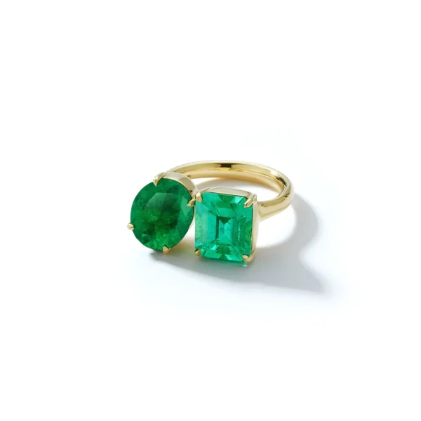 JW x MUZO Kissing Emerald Two Stone Ring