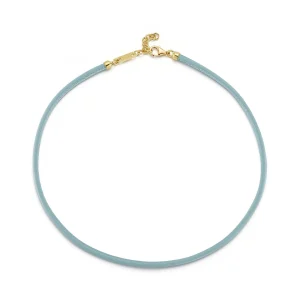 Love Notes Denim Leather Cord Choker