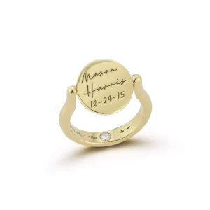 Love Notes Diamond Flip Signet Ring