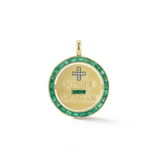 Love Notes Emerald and Diamond Love Pendant