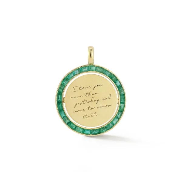 Love Notes Emerald and Diamond Love Pendant