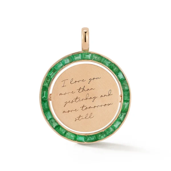 Love Notes Emerald and Diamond Love Pendant