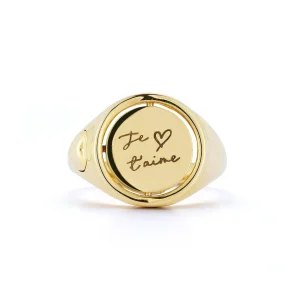 Love Notes Je T'aime Ruby Flip Signet Ring