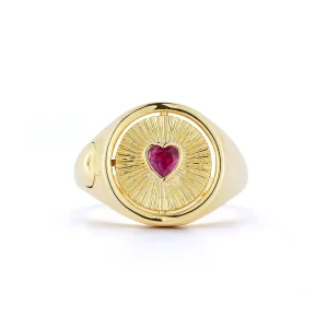 Love Notes Je T'aime Ruby Flip Signet Ring