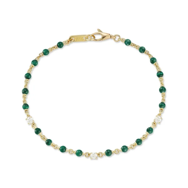 Love Notes Malachite and Diamond Sentiment Bracelet