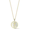 Love Notes Qu'hier Que Demain Mother of Pearl Pendant Necklace