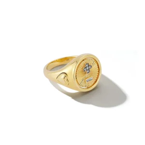 Love Notes Qu'hier Que Demain Diamond Flip Signet Ring