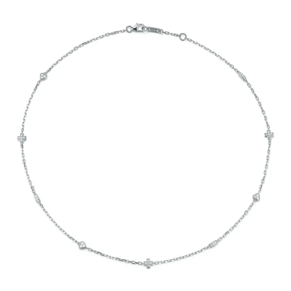 Love Notes Qu'hier Que Demain Pave Diamond by the Yard Necklace