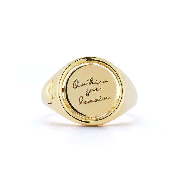 Love Notes Qu'hier Que Demain Diamond Flip Signet Ring