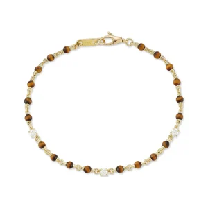 Love Notes Tigers Eye and Diamond Sentiment Bracelet