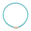 Love Notes Turquoise and Diamond Ball Chain Necklace