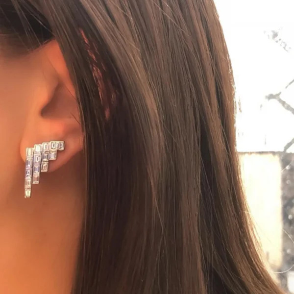 Modern Deco Diamond Baguette Earrings