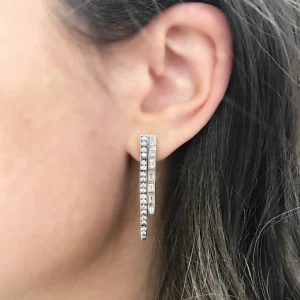 Modern Deco Diamond Drop Earrings