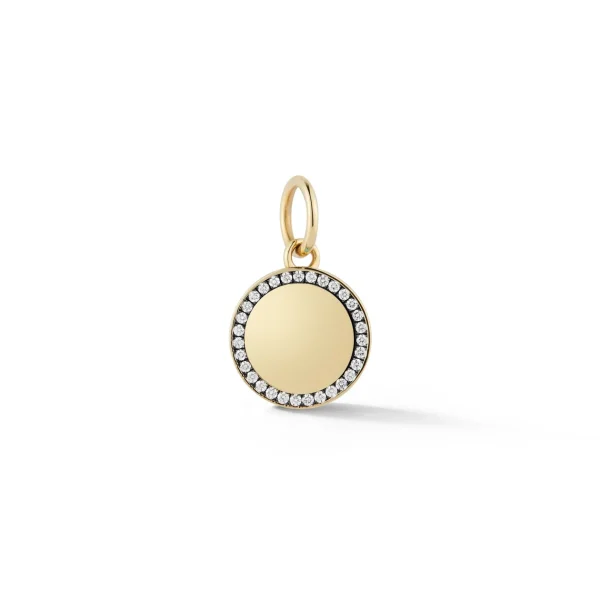 Personalized Gold and Pave Diamond Pendant