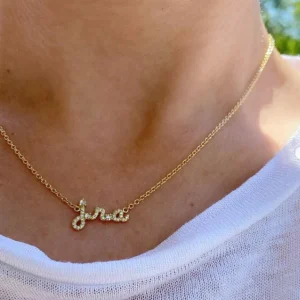 Personalized Pave Diamond Name Necklace