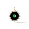 Prive Black Jade and Emerald Pendant