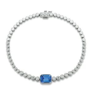 Prive Blue Sapphire and Diamond Tennis Bracelet