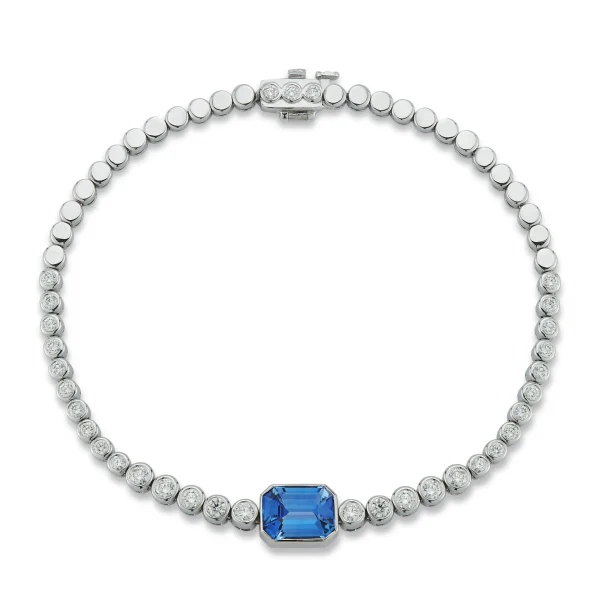 Prive Blue Sapphire and Diamond Tennis Bracelet