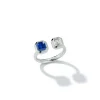 Prive Blue Sapphire and Diamond Asscher Ring