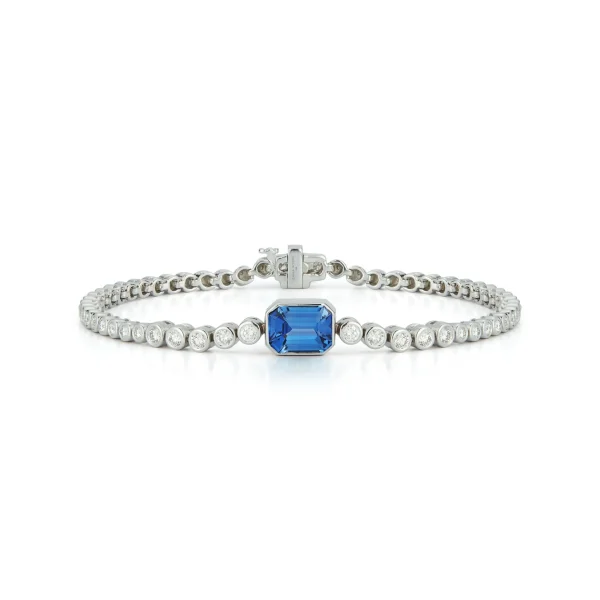 Prive Blue Sapphire and Diamond Tennis Bracelet