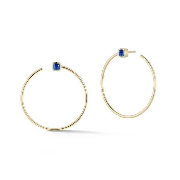 Prive Blue Sapphire Cushions Hoops