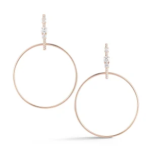 Prive Diamond Hoop Drop Earrings