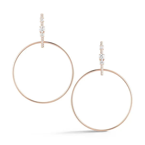 Prive Diamond Hoop Drop Earrings