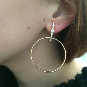 Prive Diamond Hoop Drop Earrings