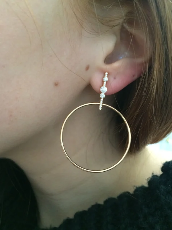 Prive Diamond Hoop Drop Earrings