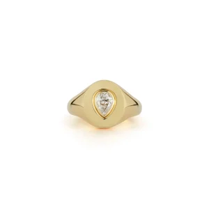 Prive Diamond Pear Signet Ring